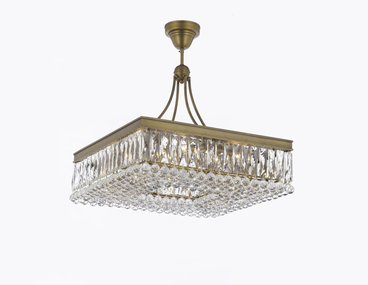 Pwg Lighting 2904-24-ag 24 In. Valencia Hanging Chandelier With Heirloom Grandcut Crystals - Antique Gold