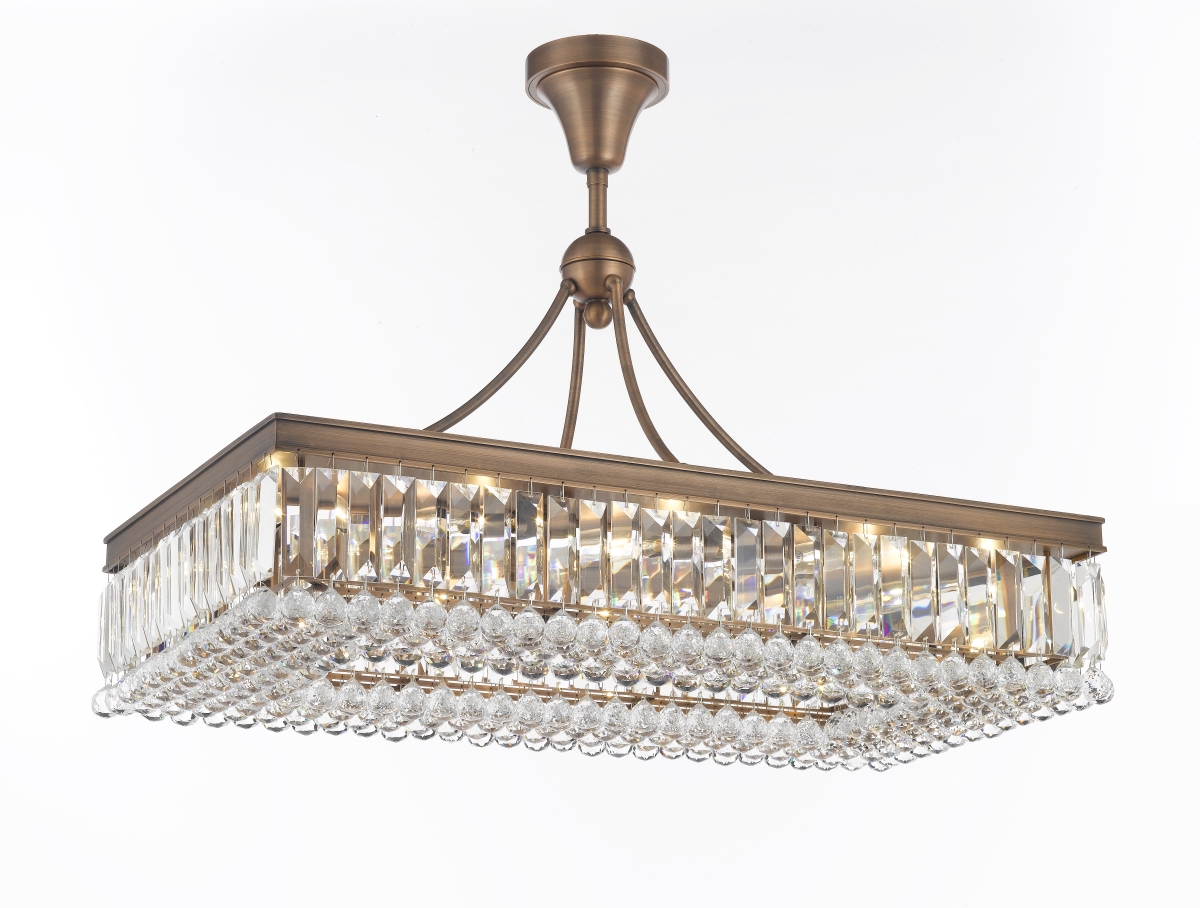 Pwg Lighting 2905-36-ac 36 In. Valencia Hanging Chandelier With Heirloom Grandcut Crystals - Antique Copper