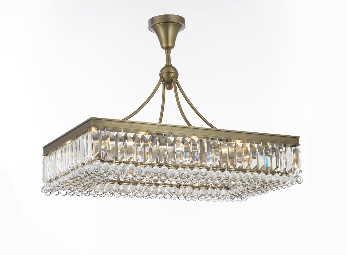 Pwg Lighting 2905-36-ag 36 In. Valencia Hanging Chandelier With Heirloom Grandcut Crystals - Antique Gold
