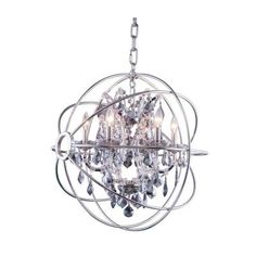 20 X 13 X 20 In. Metro - Hanging Chandelier With Heirloom Handcut Silver Shade, Grey & Polished Nickel