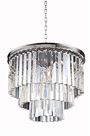 26 In. Metro - Flush Mount With Heirloom Handcut Clear Crystal, Polished Nickel