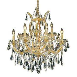 2380d12g-ss 12 In. Karla - Hanging Fixture Swarovski Strass & Elements Crystal, Gold