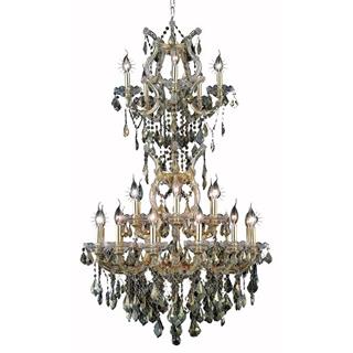 2380d30sg-rc 30 In. Karla - Large Hanging Fixture Heirloom Handcut Crystals, Gold
