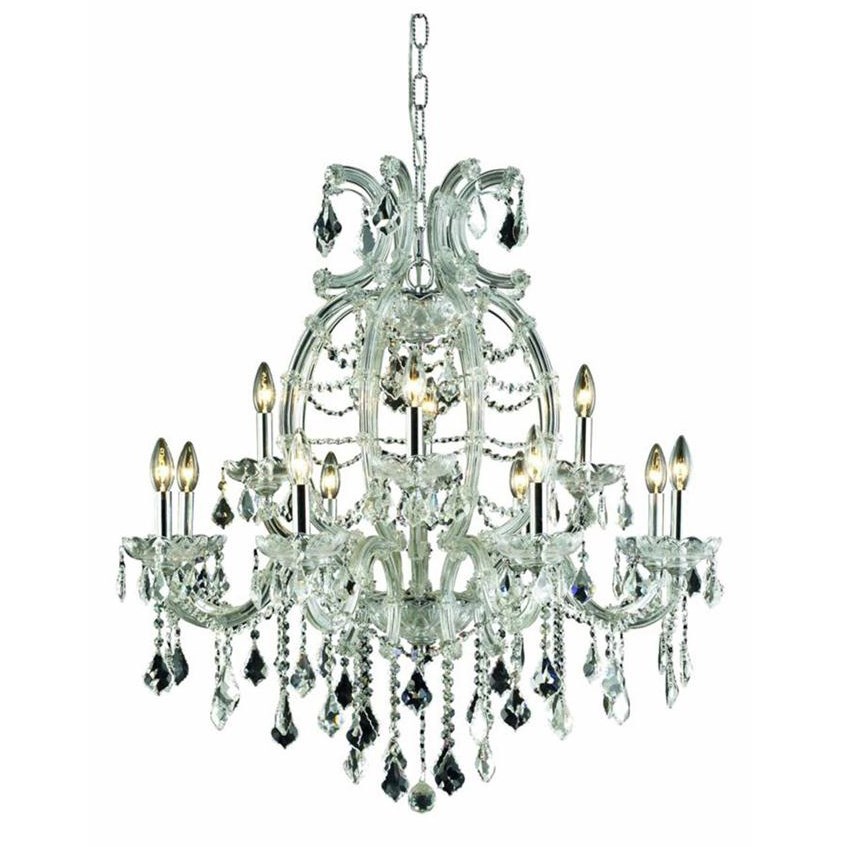 2380d33c-ss 33.5 In. Karla - Hanging Fixture Swarovski Elements Crystals, Chrome