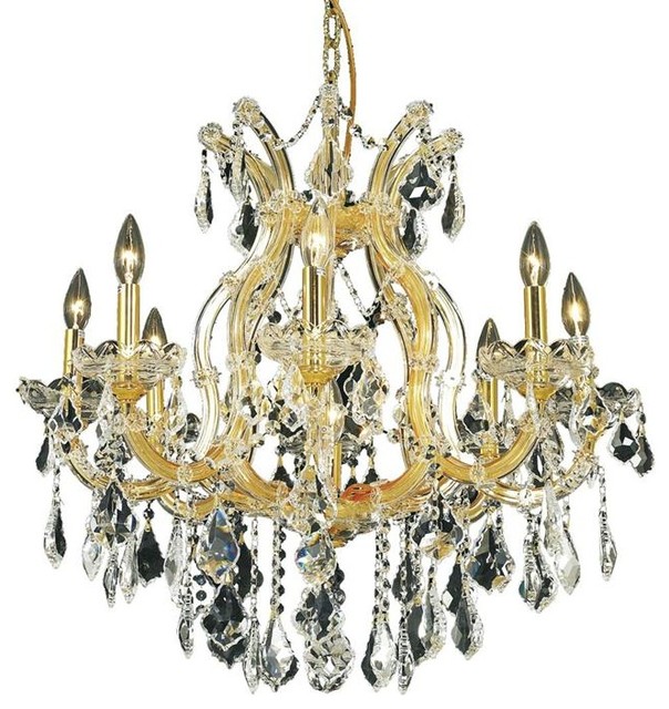 2380d36sg-rc 36 In. Karla - Large Hanging Fixture Heirloom Handcut Crystals, Gold