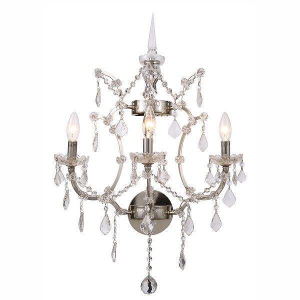 21 In. Metro - Wall Sconce With Heirloom Handcut Clear Crystal, Polished Nickel