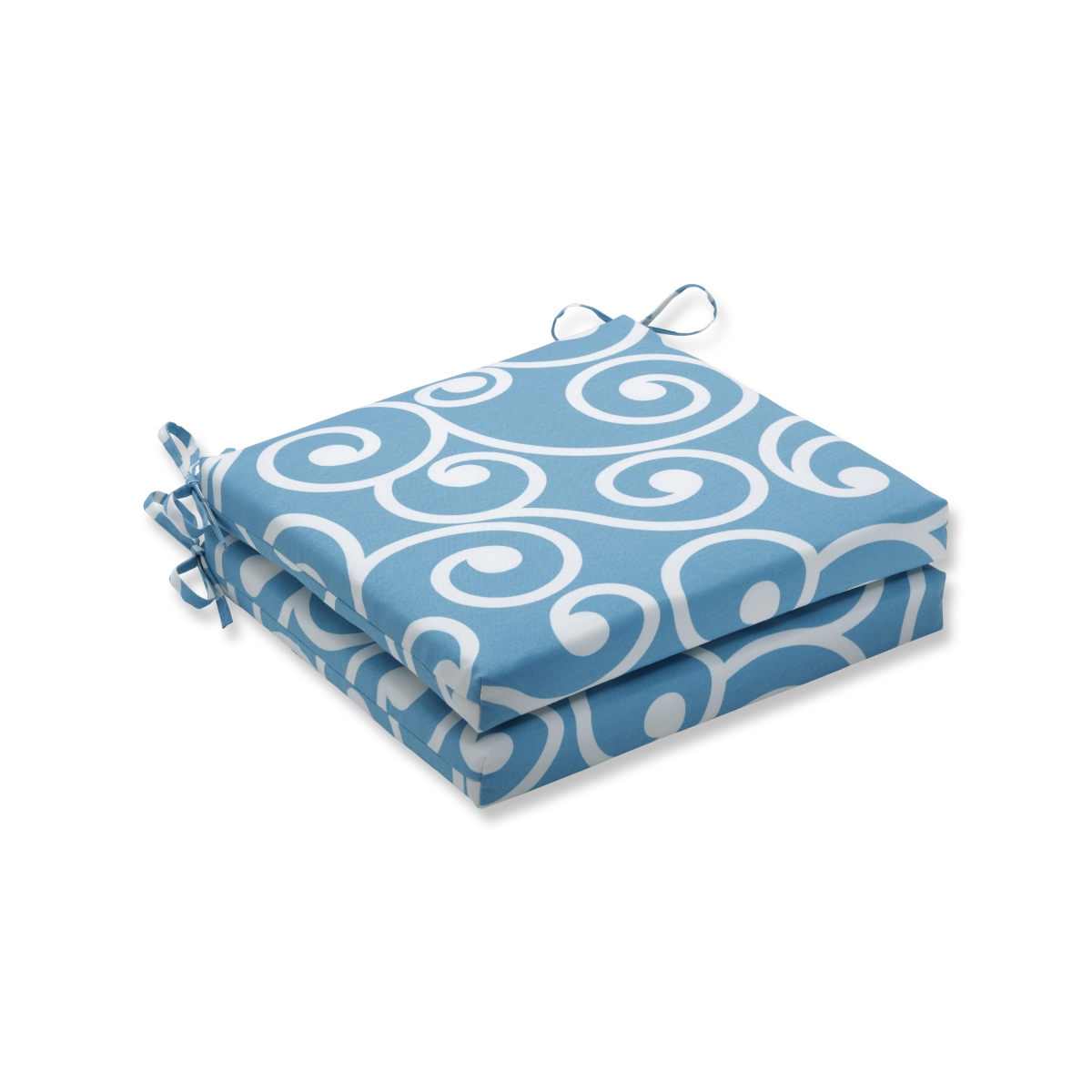 20 X 20 X 3 In. Outdoor & Indoor Best Turquoise Squared Corners Seat Cushion, Blue - Set Of 2