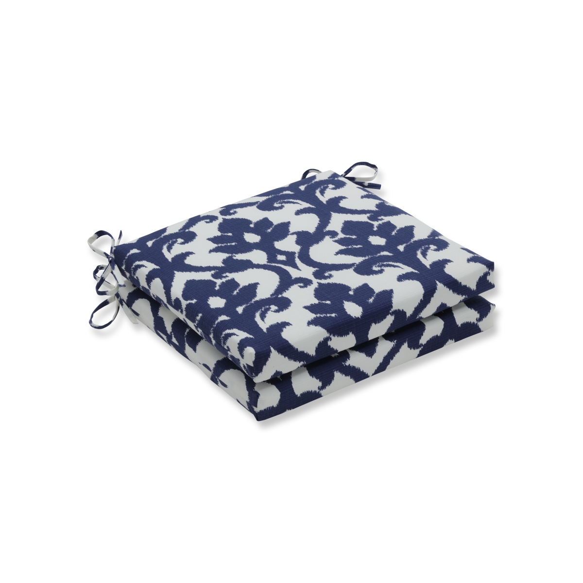 20 X 20 X 3 In. Outdoor & Indoor Basalto Navy Squared Corners Seat Cushion, Blue - Set Of 2
