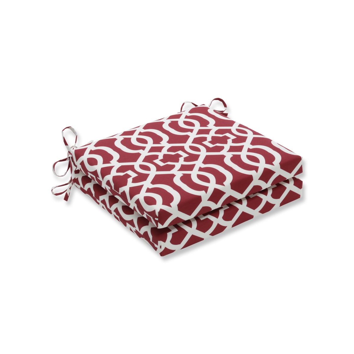 20 X 20 X 3 In. Outdoor & Indoor New Geo Squared Corners Seat Cushion, Red - Set Of 2