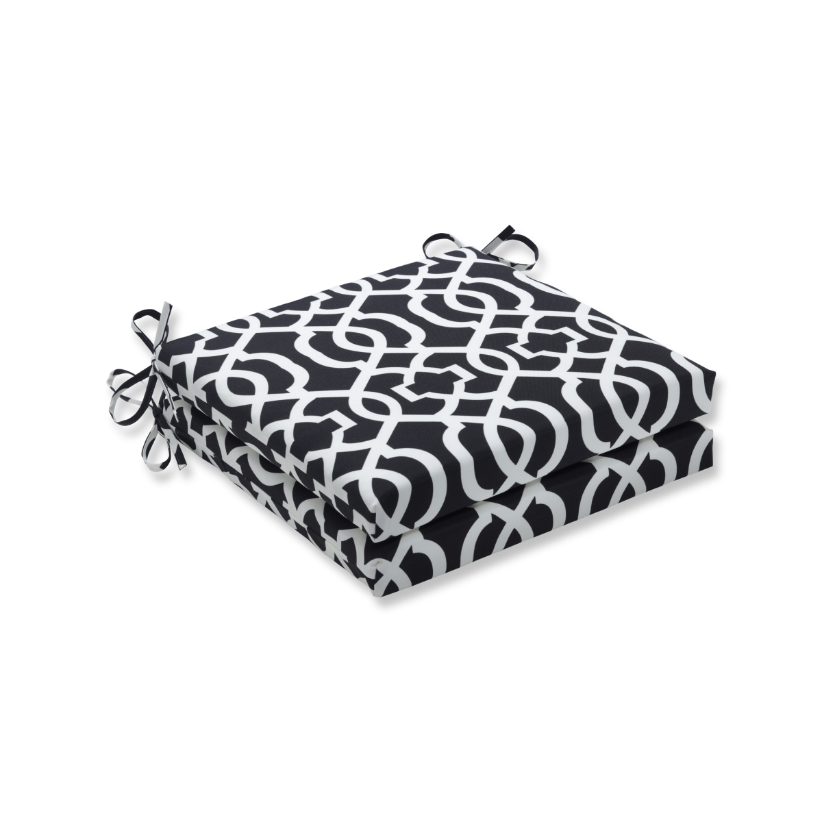 20 X 20 X 3 In. Outdoor & Indoor New Geo Squared Corners Seat Cushion, Black & White - Set Of 2
