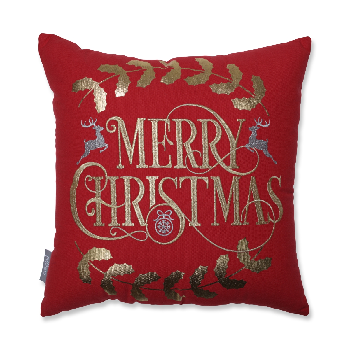 624501 18 In. Merry Christmas Throw Pillow - Red & Gold