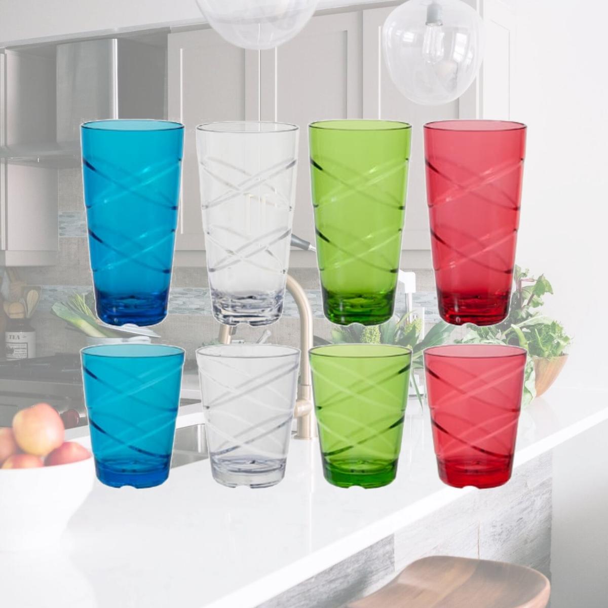 Picture of Creativeware CIR28ASST 16 & 24 oz Circus Tumbler Set, Multicolor - 8 Piece