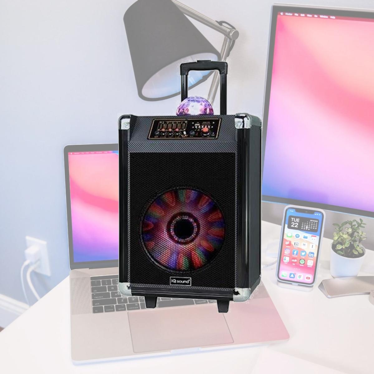 Picture of Supersonic IQ-3612DJBTBK 12 in. Portable Bluetooth DJ Speaker with Black Disco Ball
