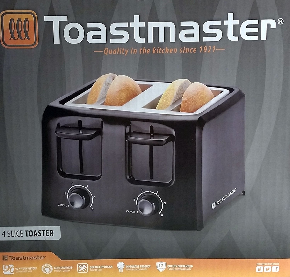 Tm-45ts 4-slice Cool Touch Toaster, Black