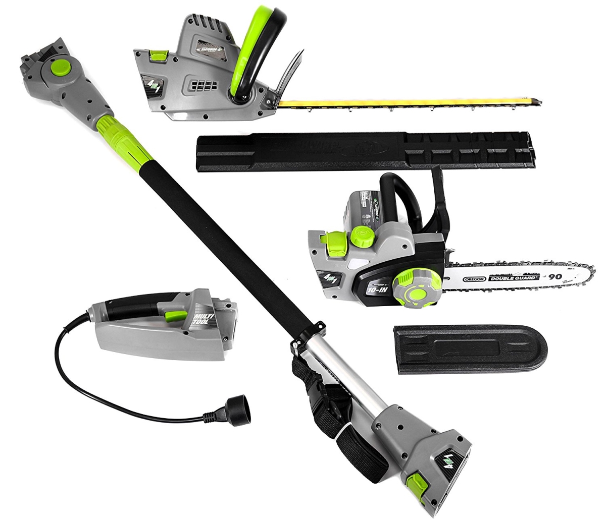 Cvp41810 4-in-1 Multi-tool Pole With Handheld Hedge Trimmer Pole & Handheld Chain Saw