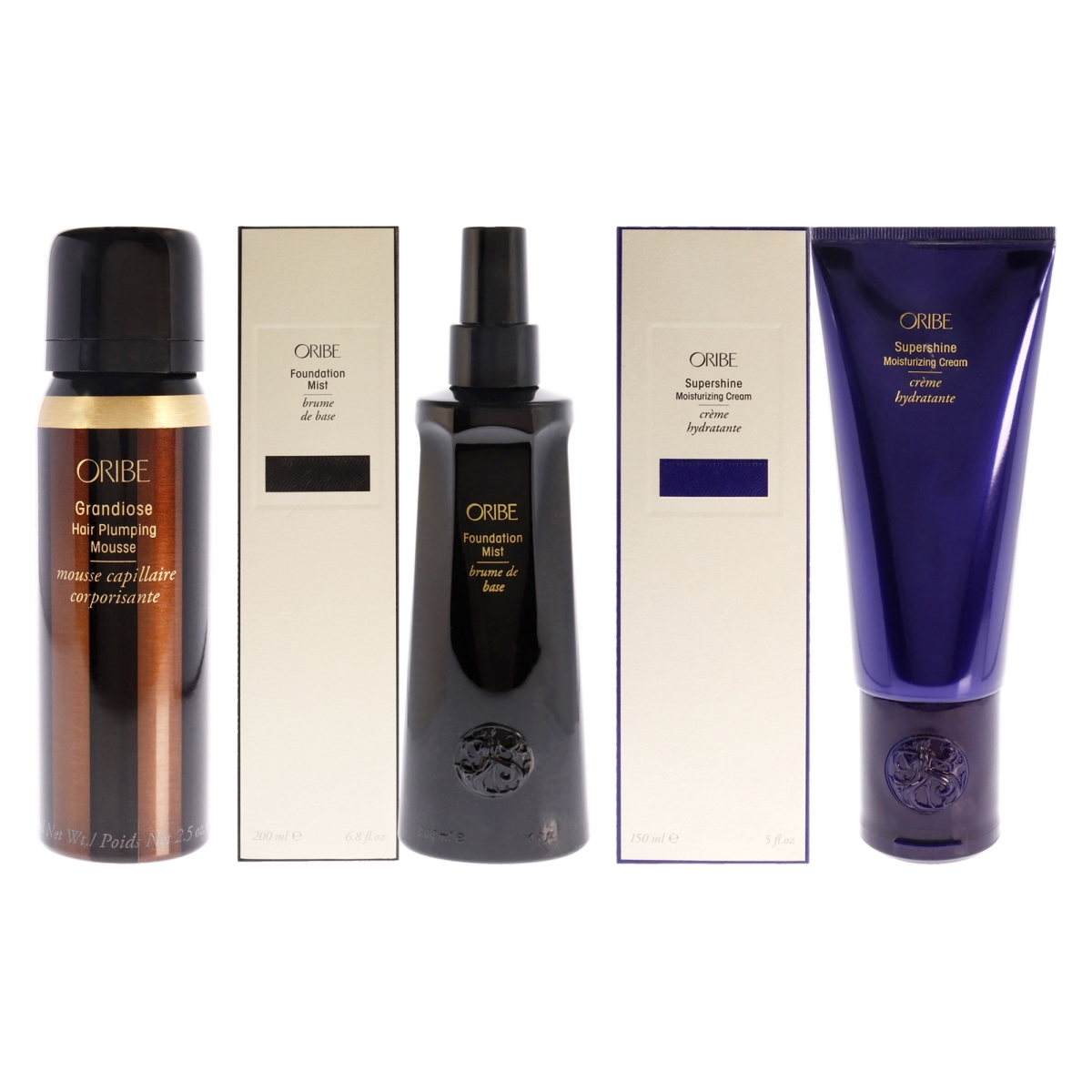 K0005068 Foundation Mist & Grandiose Hair Plumping Mousse & Supershine Moisturizing Cream Kit for Unisex - 3 Piece
