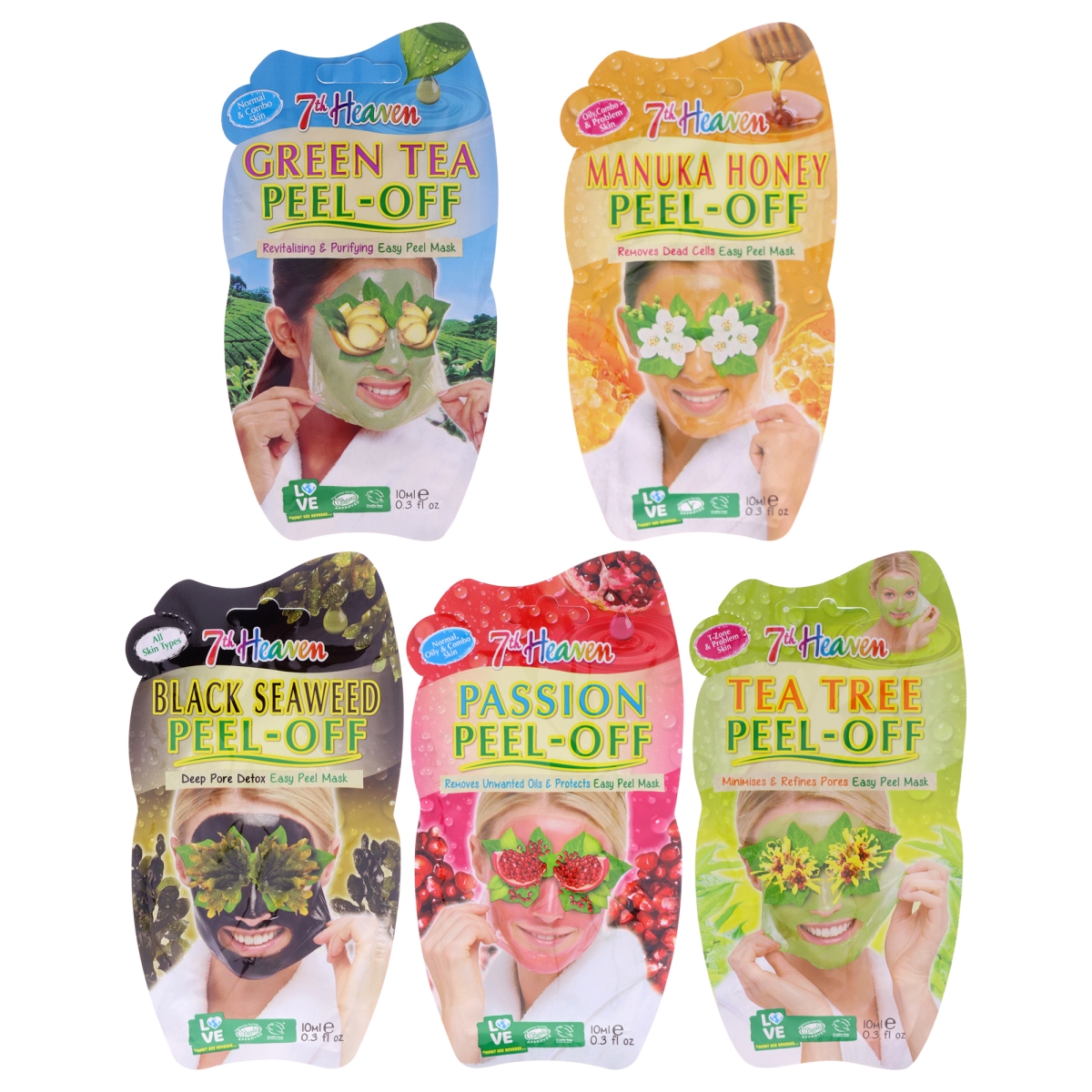 I0162130 0.3 oz Peel off Face Masks Set for Women - Set of 5