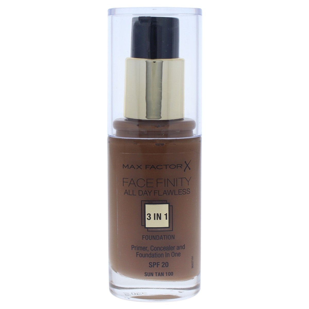 W-c-11236 30 Ml No. 100 Spf20 Facefinity All Day Flawless 3-in-1 Foundation - Sun Tan For Women