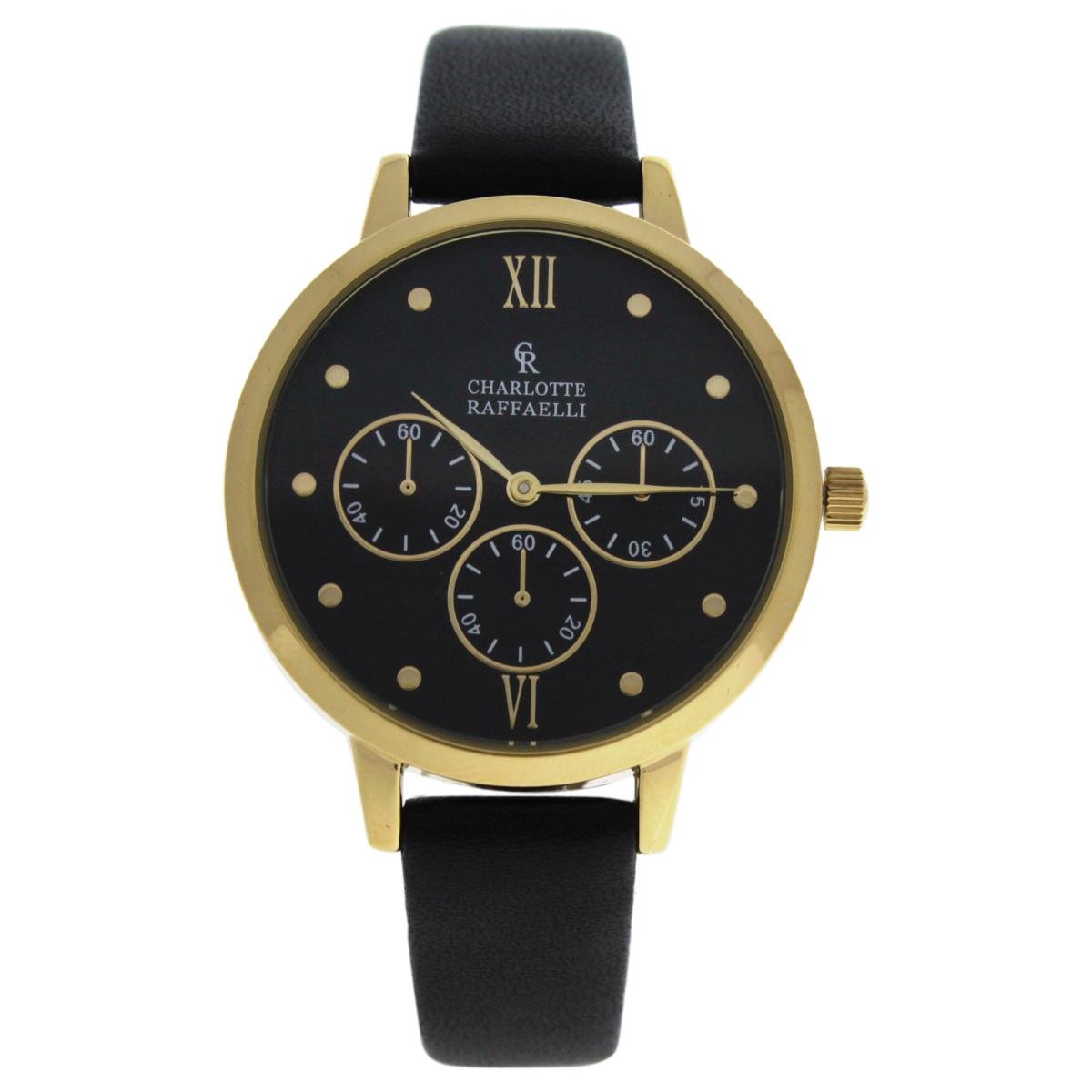 W-wat-1516 Leather Strap Watch For Women Watch, Gold & Black