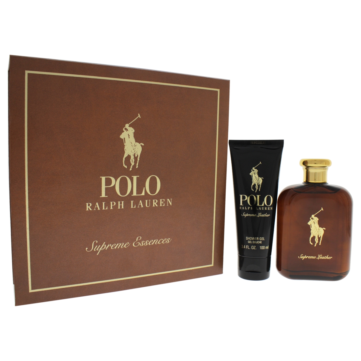 M-gs-3209 Polo Supreme Essences Gift Set For Men, 4.2oz Polo Supreme Leather Edp Spray - 2 Piece Gift Set