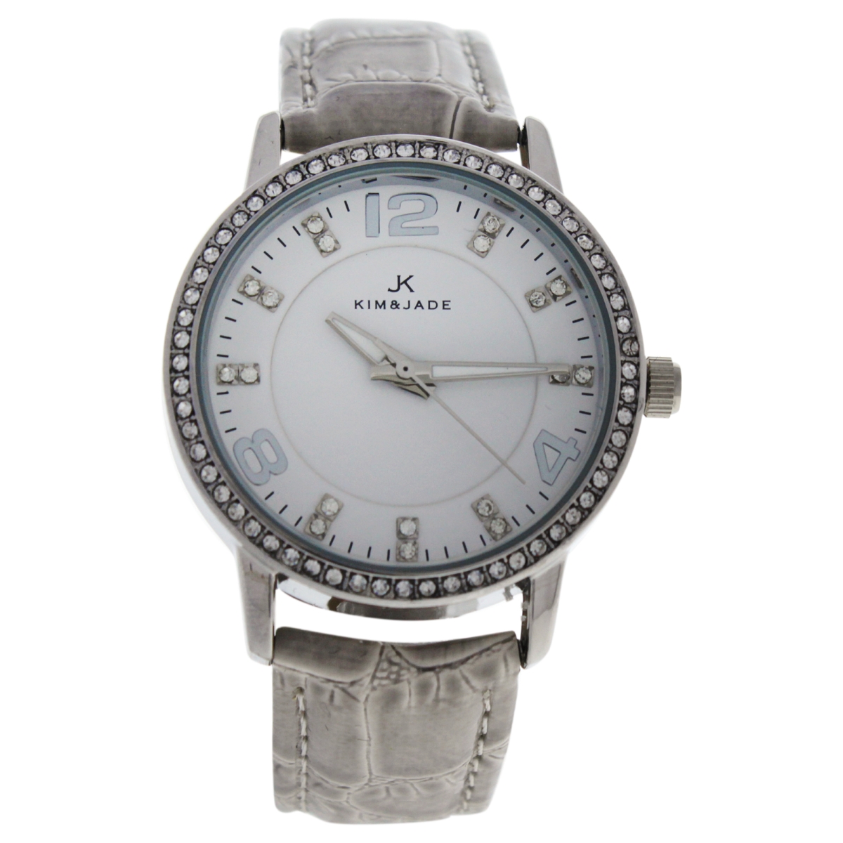 W-wat-1410 Silver & Grey Leather Strap Watch For Women - 2031l-sgw