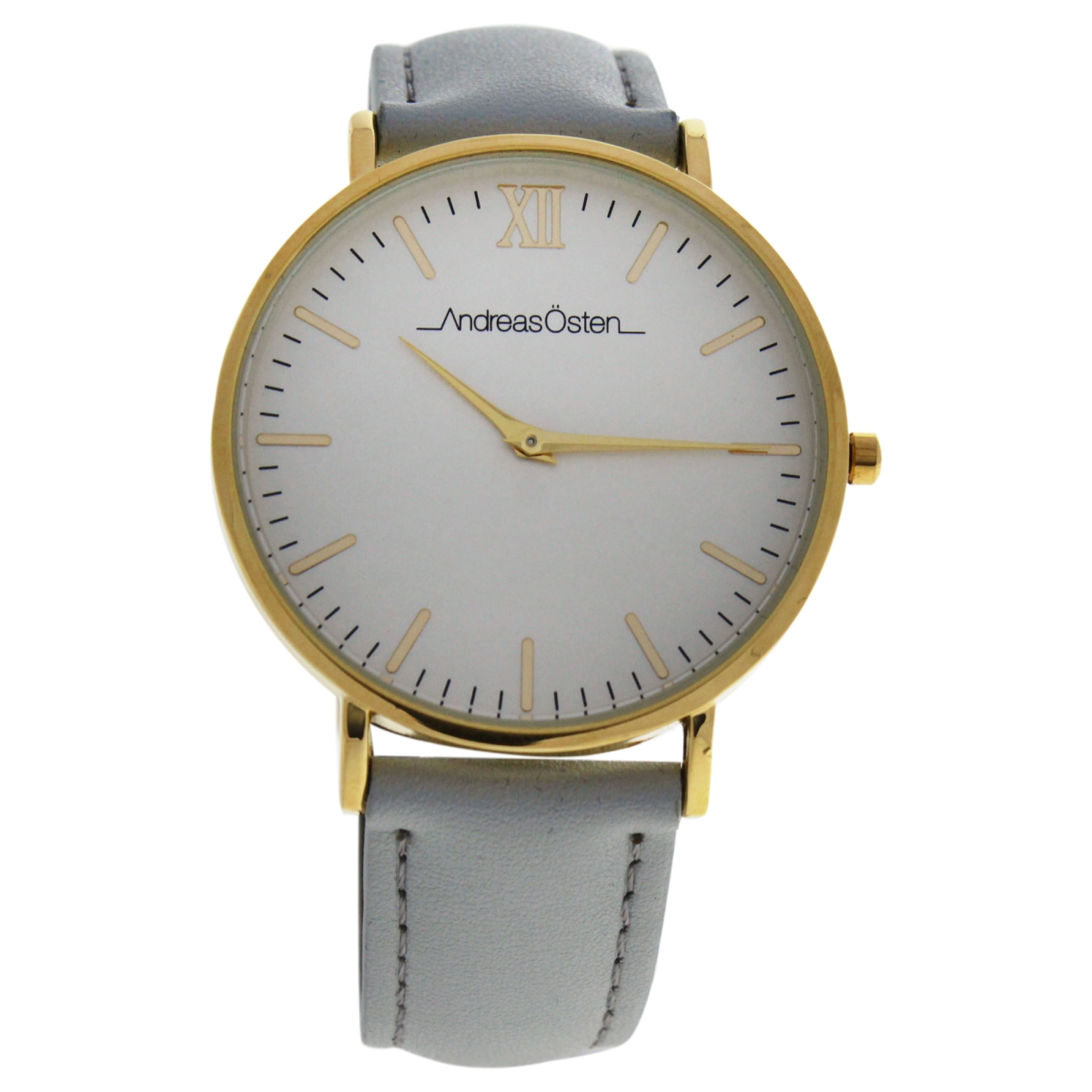 W-wat-1479 Gold & Gray Leather Strap Watch For Women, Ao-163