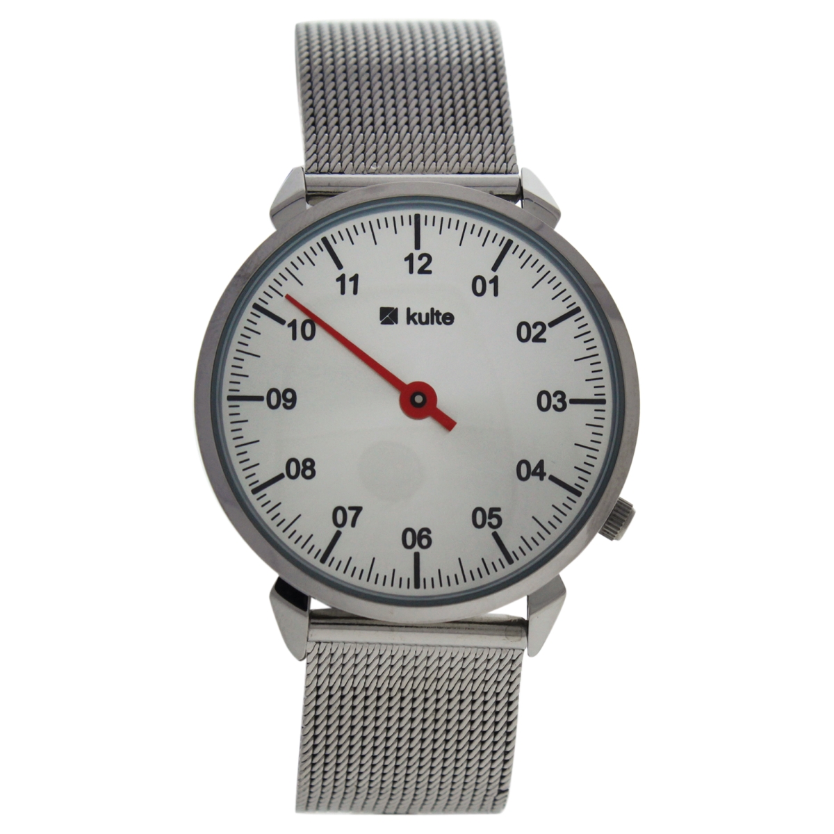 U-wat-1042 Silver & Red Touch Stainless Steel Mesh Bracelet Watch For Unisex - Ku15-0022