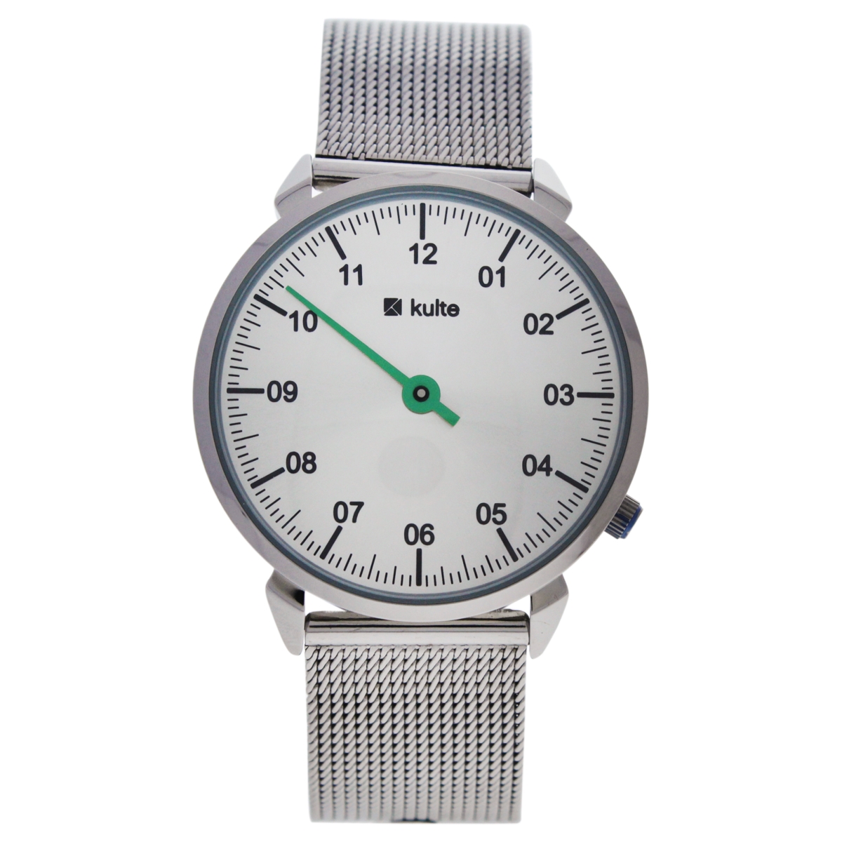 U-wat-1043 Ku15-0023 Silver & Green Touch Stainless Steel Mesh Bracelet Watch For Unisex