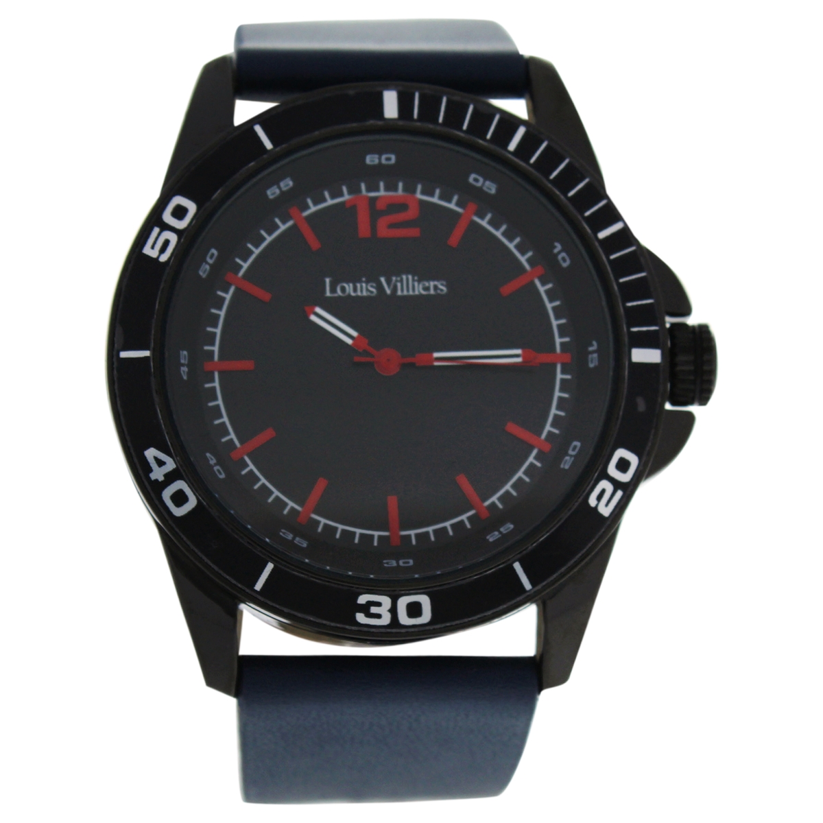 M-wat-1333 Lv1003 Leather Strap Watch For Men - Black & Blue