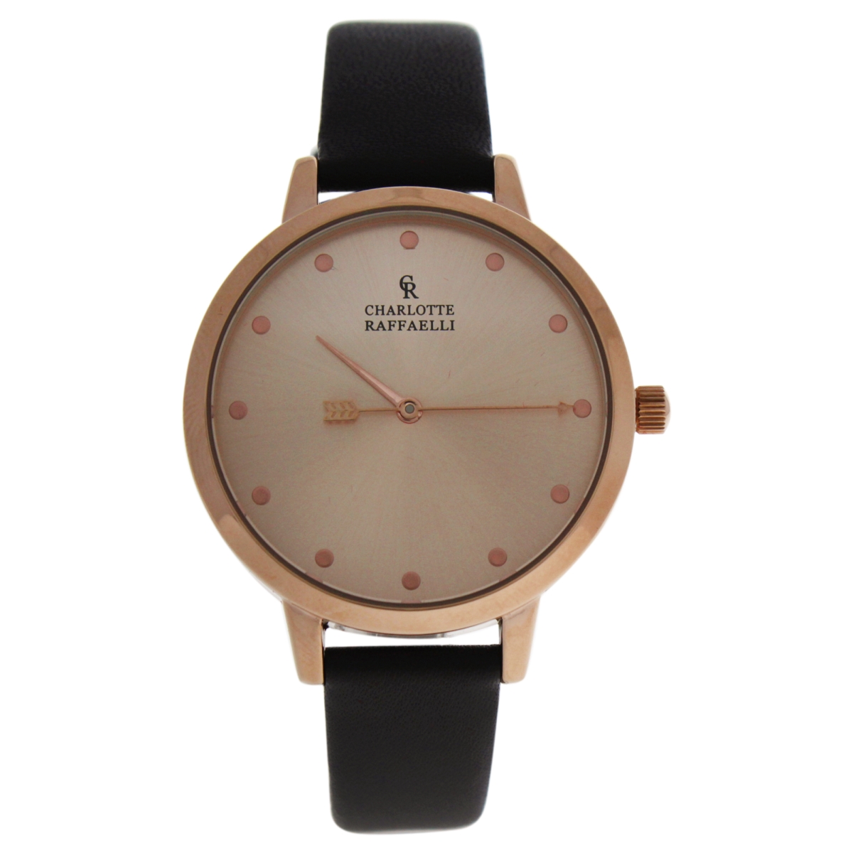 W-wat-1509 La Basic - Rose Gold & Brown Leather Strap Watch For Women - Crb006
