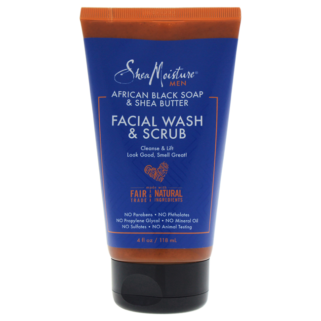 M-bb-2980 African Black Soap & Shea Butter Facial Wash & Scrub For Men - 4 Oz