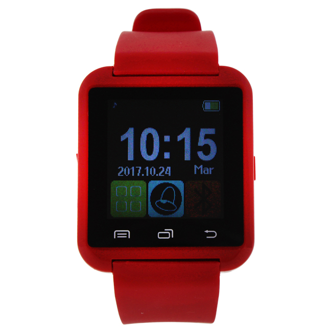 U-wat-1061 Ek-a2 Montre Connectee Red Silicone Strap Smart Watch For Unisex