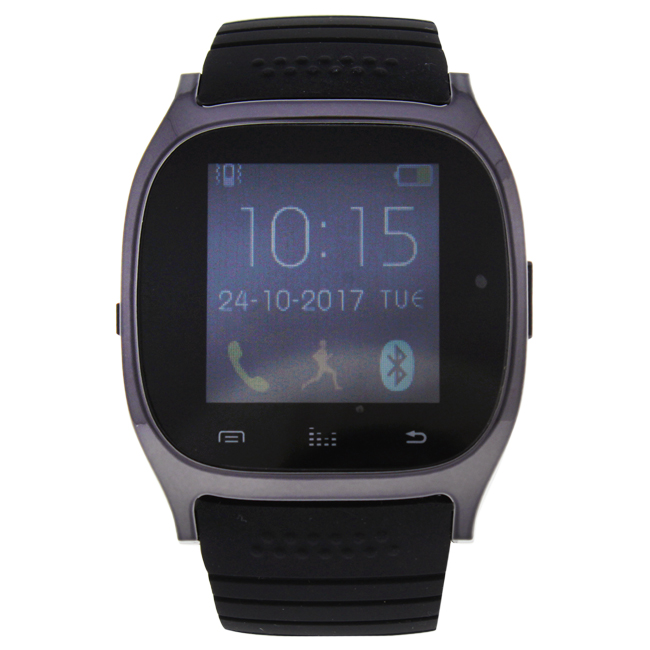 U-wat-1066 Ek-c1 Montre Connectee Black Silicone Strap Smart Watch For Unisex