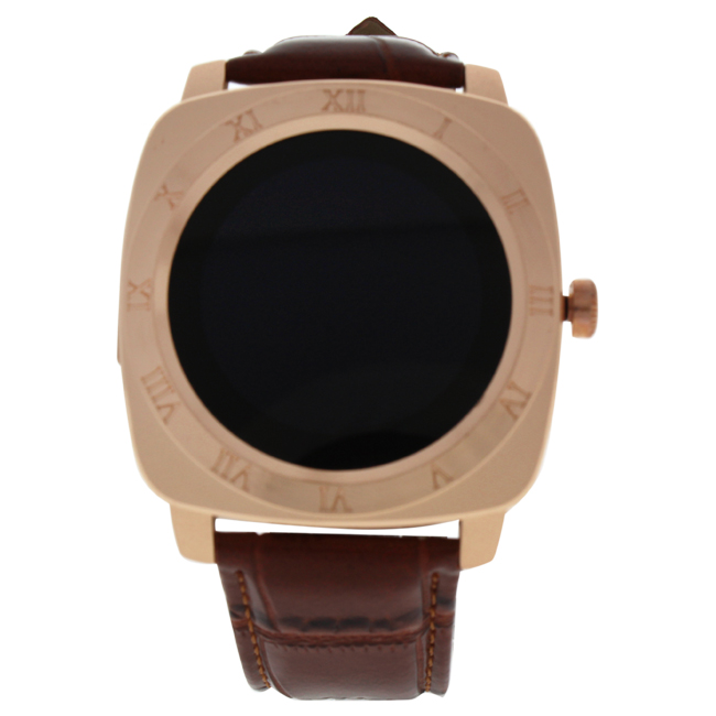 U-wat-1069 Ek-f2 Montre Connectee Rose Gold & Brown Leather Strap Smart Watch