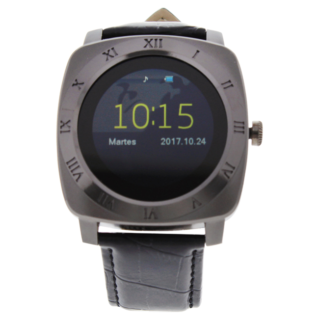 U-wat-1070 Ek-f3 Montre Connectee Black Leather Strap Smart Watch