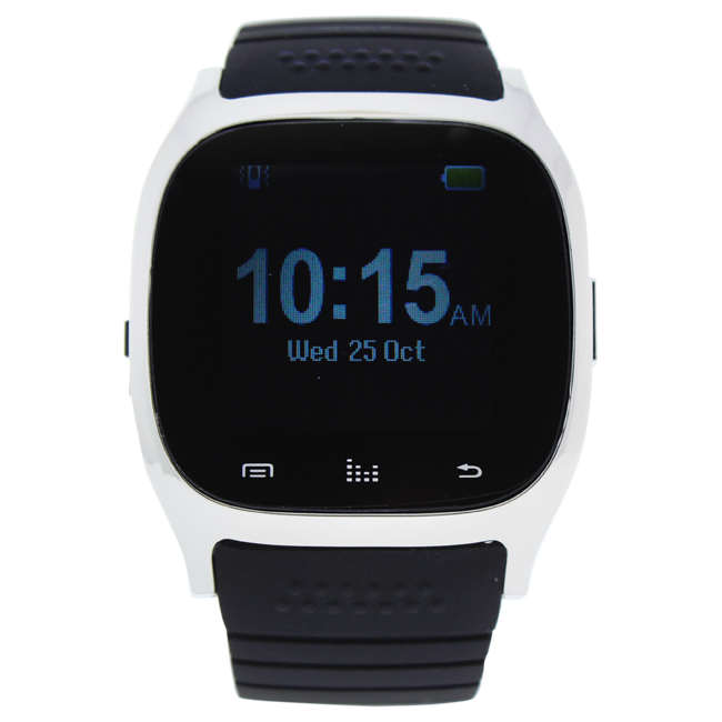 M-wat-1355 Ek-b4 Montre Connectee Silver & Black Silicone Strap Smart Watch For Men