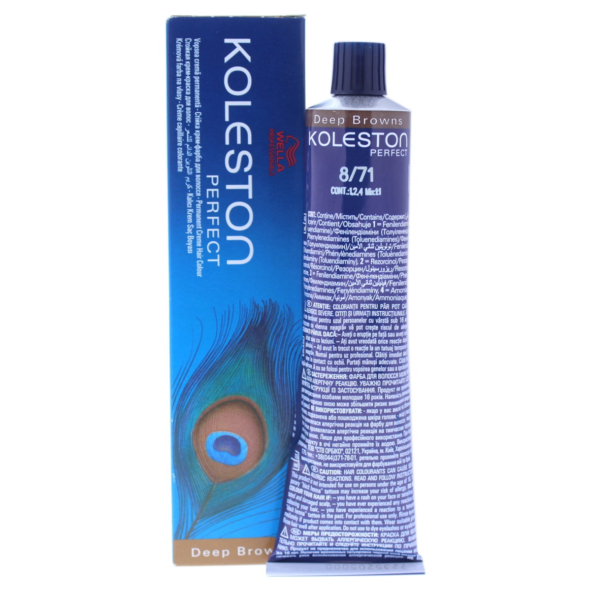 I0084336 Koleston Perfect Permanent Creme Hair Color For Unisex - 8-71 Light Brunette Ash Blonde - 2 Oz