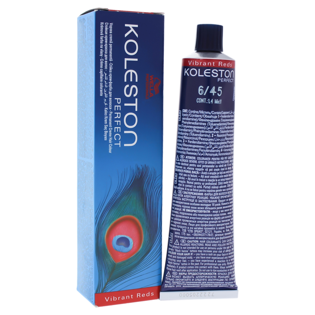 I0084341 Koleston Perfect Permanent Creme Hair Color For Unisex - 6-45 Dark Blonde Red Violet - 2 Oz