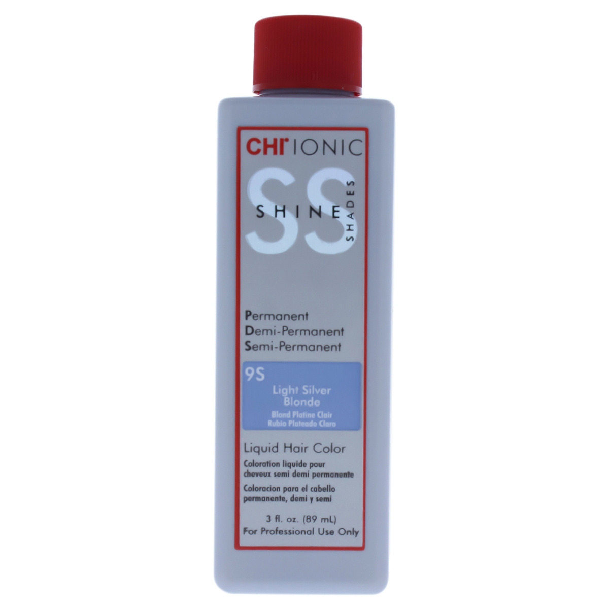 I0084055 Ionic Shine Shades Liquid Hair Color For Unisex - 9s Light Silver Blonde - 3 Oz