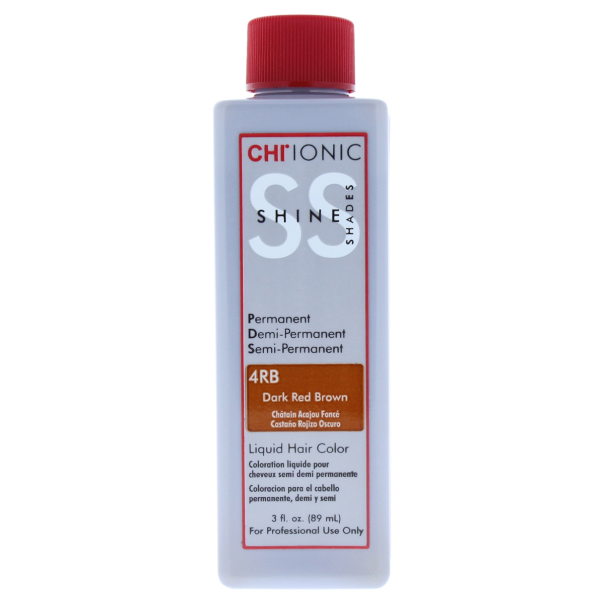 I0084012 Ionic Shine Shades Liquid Hair Color For Unisex - 4rb Dark Red Brown - 3 Oz