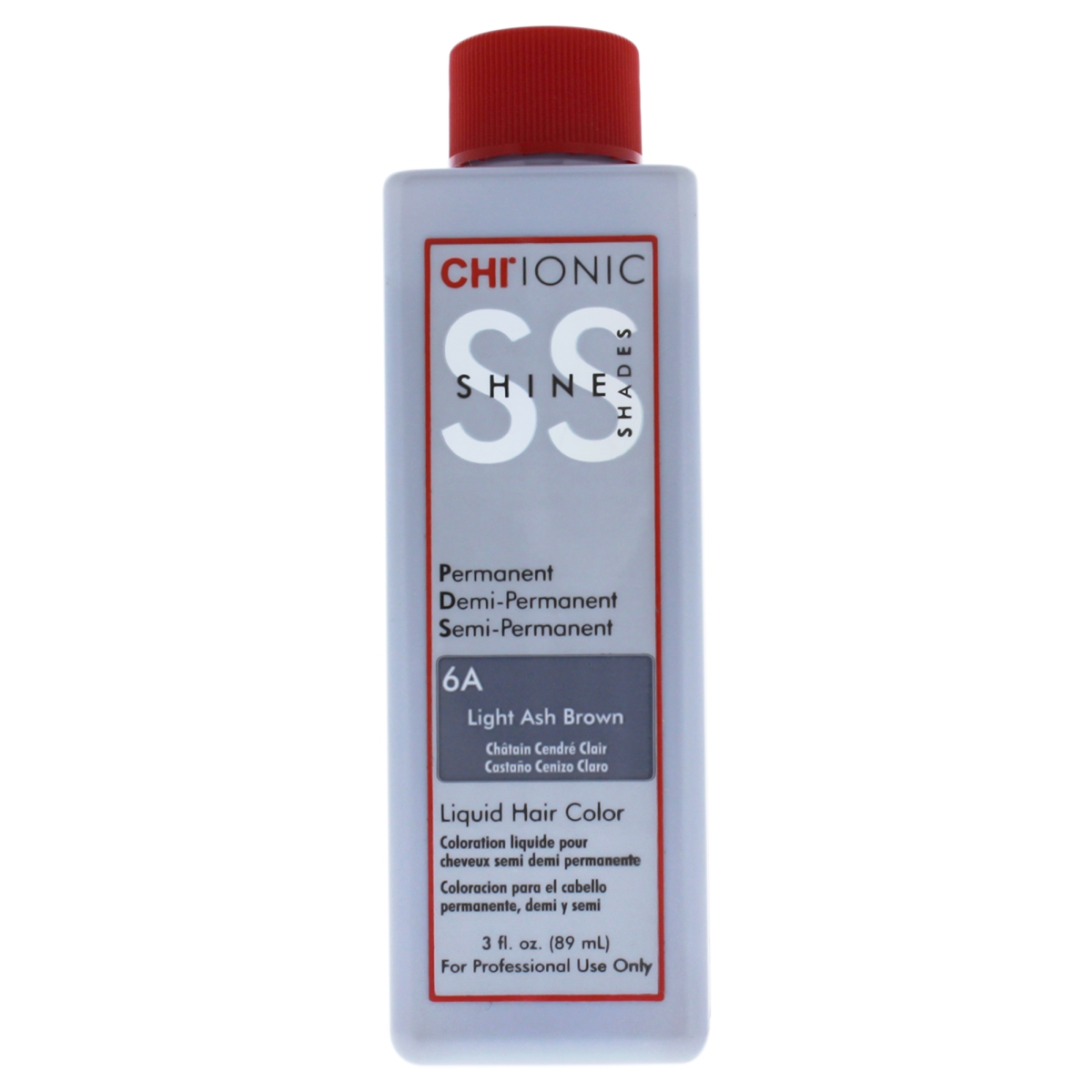 I0084029 Ionic Shine Shades Liquid Hair Color For Unisex - 6a Light Ash Brown - 3 Oz