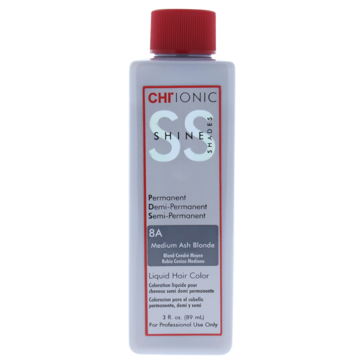 I0084042 Ionic Shine Shades Liquid Hair Color For Unisex - 8a Medium Ash Blonde - 3 Oz