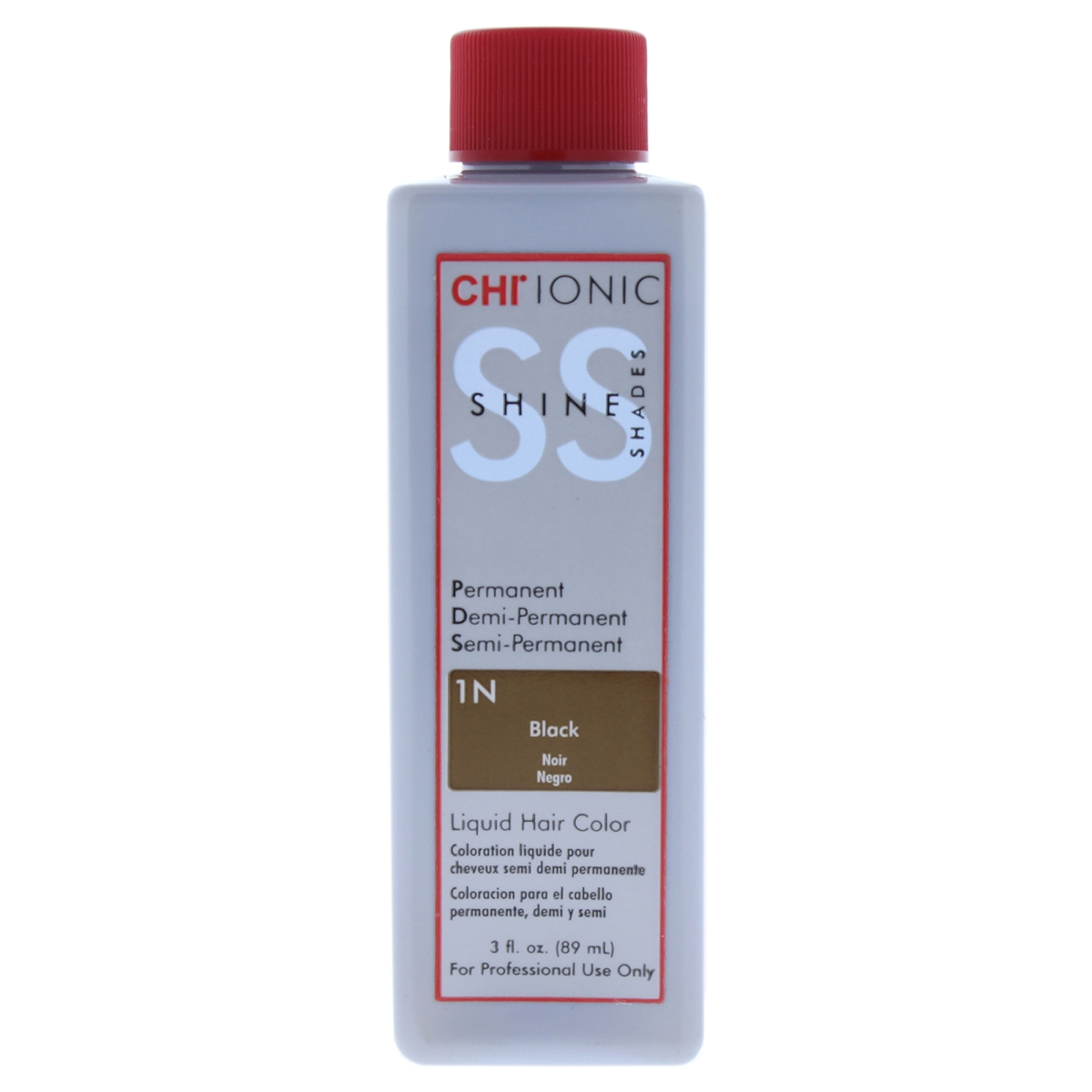 I0084005 Ionic Shine Shades Liquid Hair Color For Unisex - 1n Black - 3 Oz