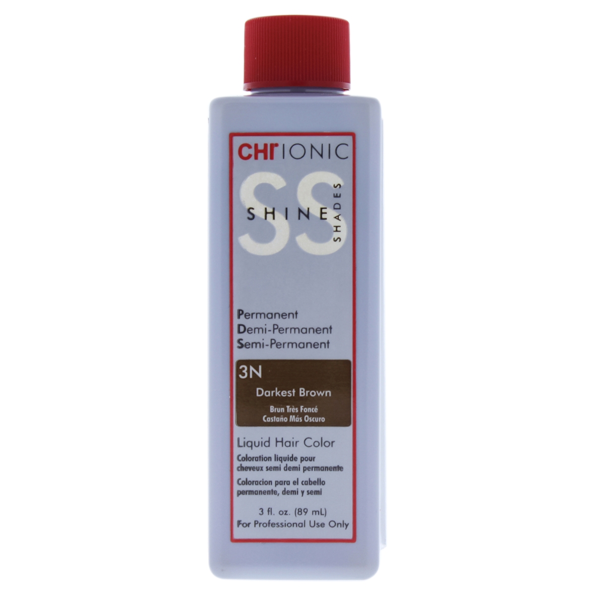 I0084007 Ionic Shine Shades Liquid Hair Color For Unisex - 3n Darkest Brown - 3 Oz
