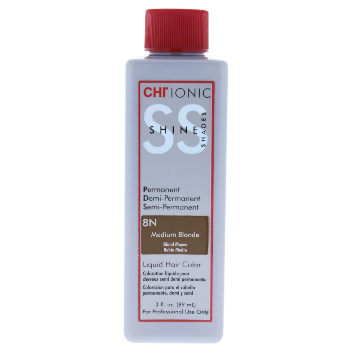 I0084047 Ionic Shine Shades Liquid Hair Color For Unisex - 8n Medium Blonde - 3 Oz