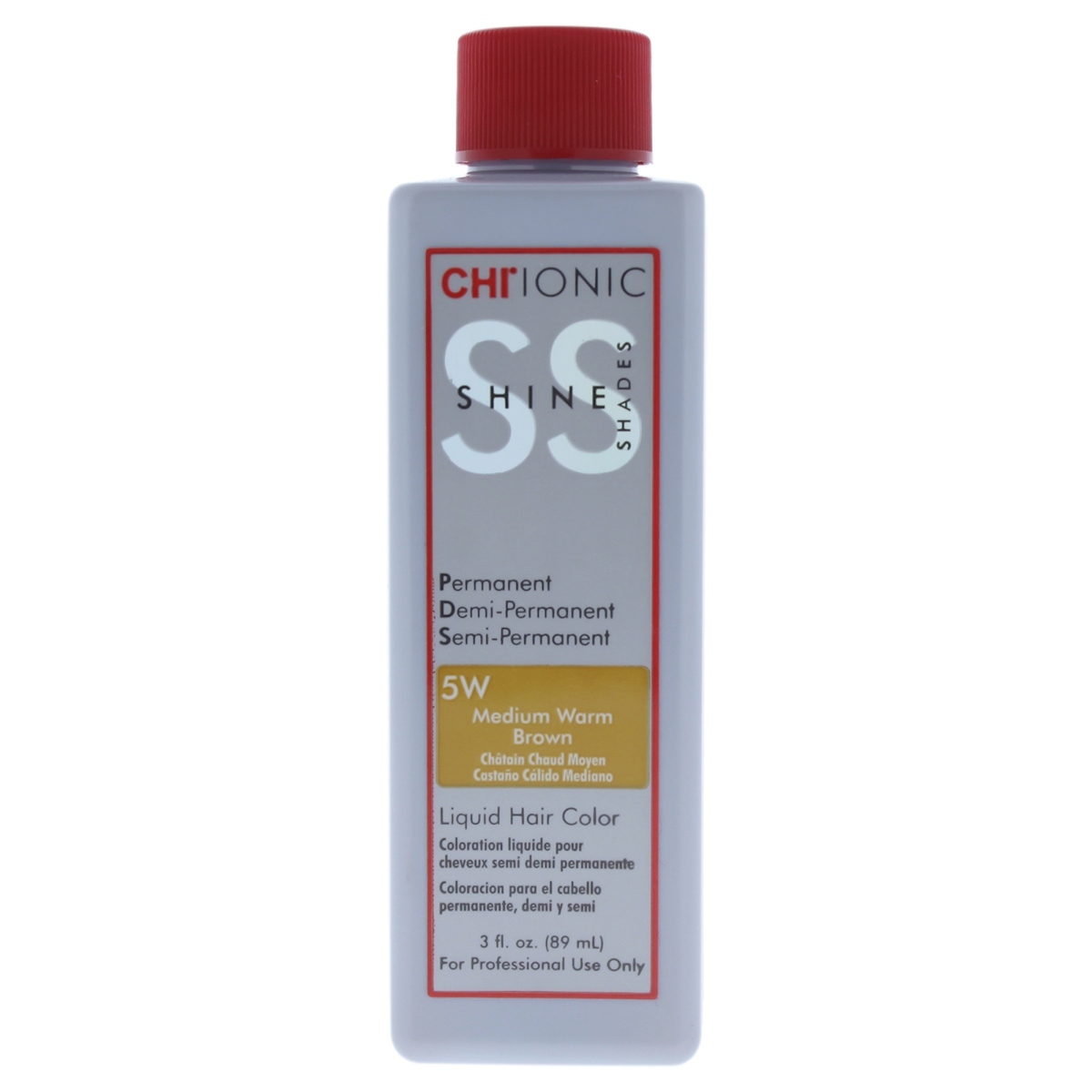 I0084028 Ionic Shine Shades Liquid Hair Color For Unisex - 5w Medium Warm Brown - 3 Oz