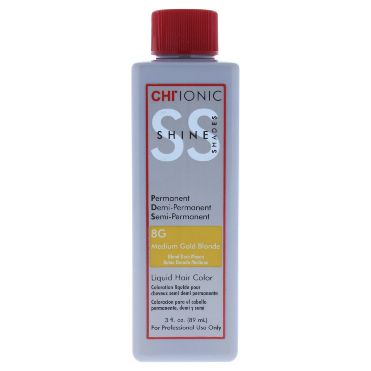 I0084046 Ionic Shine Shades Liquid Hair Color For Unisex - 8g Medium Gold Blonde - 3 Oz