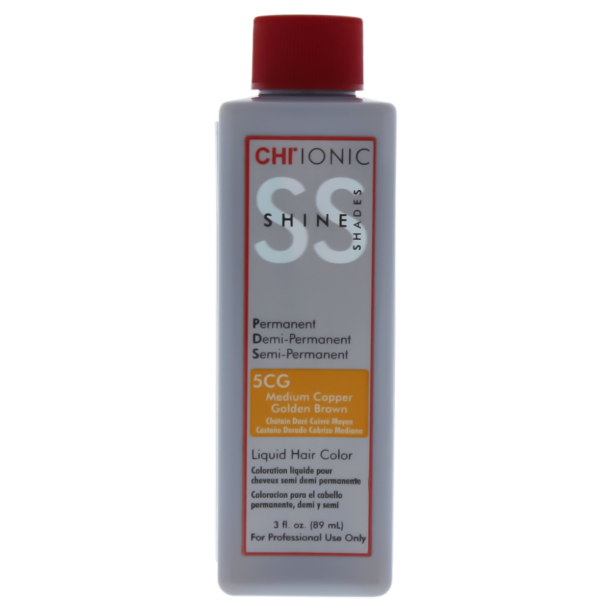 I0084026 Ionic Shine Shades Liquid Hair Color For Unisex - 5cg Medium Copper Golden Brown - 3 Oz