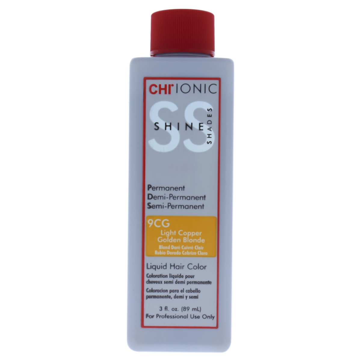 I0084053 Ionic Shine Shades Liquid Hair Color For Unisex - 9cg Light Copper Golden Blonde - 3 Oz