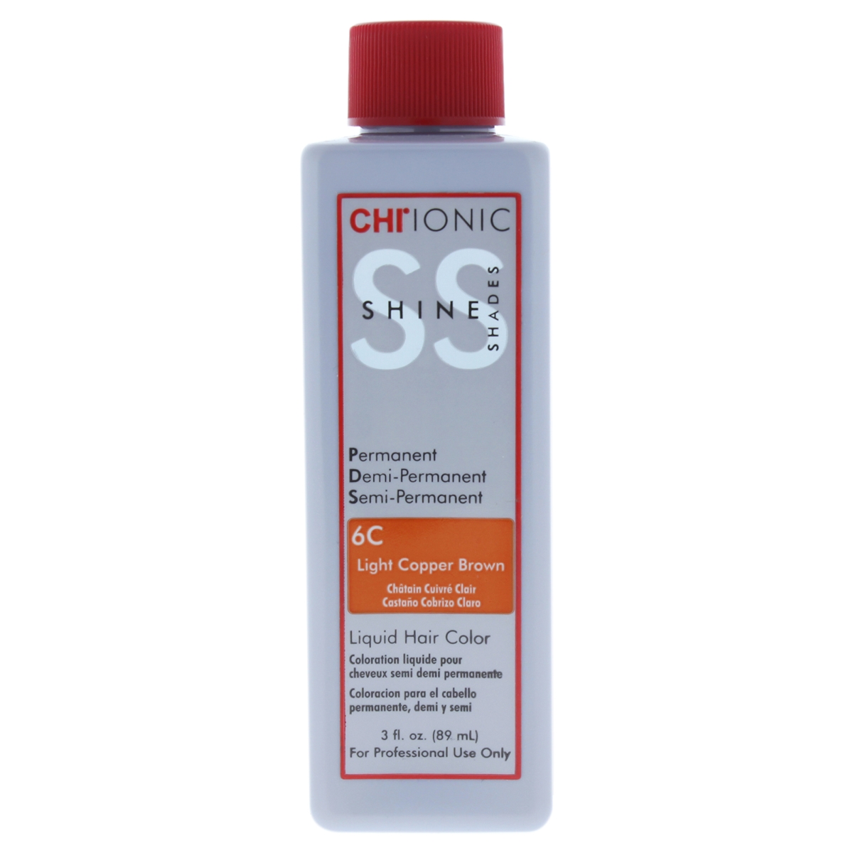 I0084031 Ionic Shine Shades Liquid Hair Color For Unisex - 6c Light Copper Brown - 3 Oz
